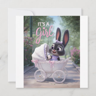 Es ist ein Mädchen: Baby Bunny im rosa Spitzenkind Ankündigung