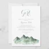 Es ist ein Mädchen-Baby-Dusche Grünes Bergland Einladung (Vorderseite)