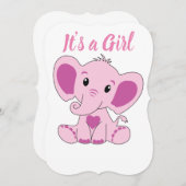 Es ist ein Mädchen, Baby, Schwangerschaft, Ankündi Einladung (Vorne/Hinten)