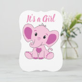 Es ist ein Mädchen, Baby, Schwangerschaft, Ankündi Einladung (Stehend Vorderseite)