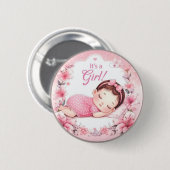 Es ist ein Mädchen Baby Shower Rosa Abzeichen mit  Button (Vorne & Hinten)