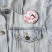 Es ist ein Mädchen Baby Shower Rosa Abzeichen mit  Button (Beispiel)