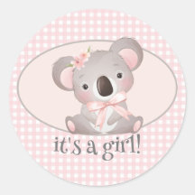 Es ist ein Mädchen Baby Shower, runde Umschlagseal