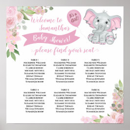 Es ist ein Mädchen! Babydusche 6 Tischübersicht Poster