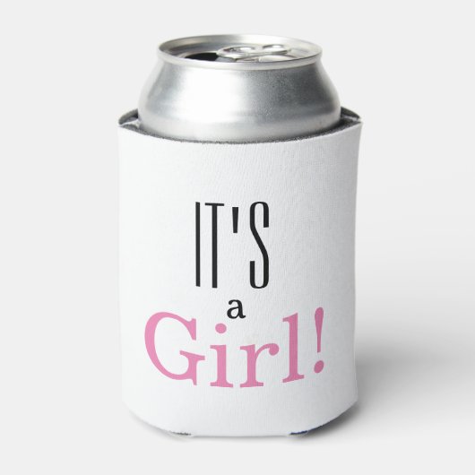 Es ist ein Mädchen! Babydusche Gastgeschenk kann k Dosenkühler (Kanne Vorderseite)