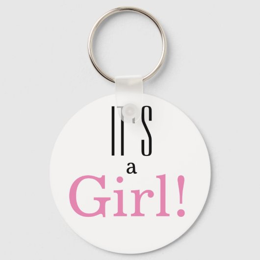 Es ist ein Mädchen! Babydusche Gastgeschenk Schlüs Schlüsselanhänger (Vorderseite)