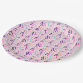 Es ist ein Mädchen-Babydusche-Illustrationsmuster Pappteller (Schrägansicht)