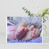 Es ist ein Mädchen! Babyparty-Einladungen Einladung (Stehend Vorderseite)