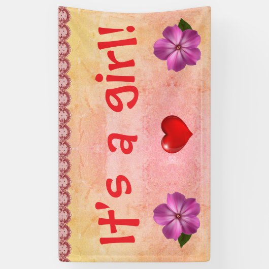 Es ist ein Mädchen! Banner (Vertikal)