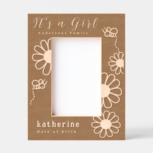 Es ist ein Mädchen Biene Daisy Geätzte Rahmen (Vorderseite)
