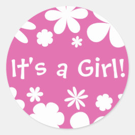 Es ist ein Mädchen! Blume Power Umschlag Aufkleber