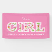 Es ist ein Mädchen, Blume und Schmetterlinge Babyd Banner (Horizontal)