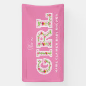 Es ist ein Mädchen, Blume und Schmetterlinge Babyd Banner (Vertikal)