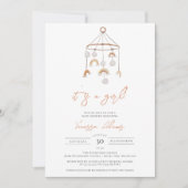 Es ist ein Mädchen, Boho Rainbow Baby Kinderzimmer Einladung (Vorderseite)