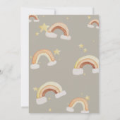 Es ist ein Mädchen, Boho Rainbow Baby Kinderzimmer Einladung (Rückseite)