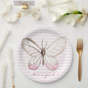 Es ist ein Mädchen! Bonbon erröten Schmetterling Pappteller