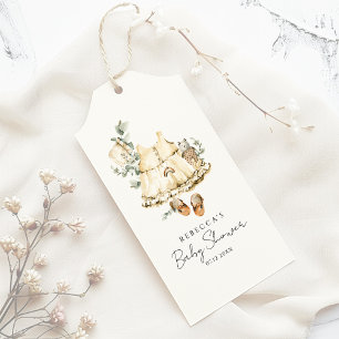 Es ist ein Mädchen Botanical Baby Shower Geschenkanhänger