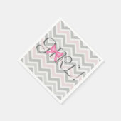 Es ist ein Mädchen! Bow Themed Baby Dusche Napkins Serviette (Ecke)