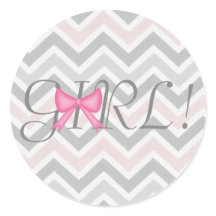 Es ist ein Mädchen! Bow Themed Sticker