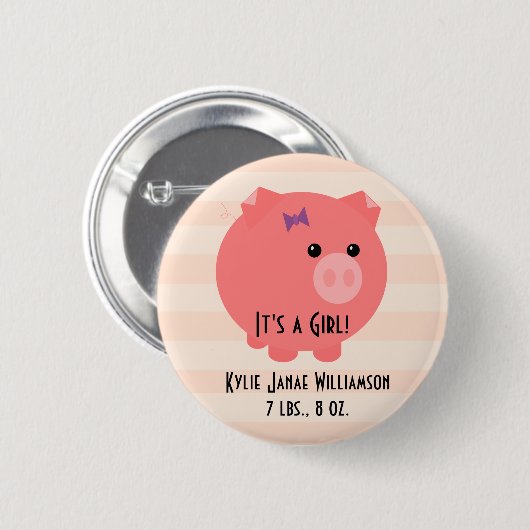 Es ist ein Mädchen! Button (Vorne & Hinten)