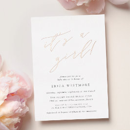 Es ist ein Mädchen | Calligraphy Baby Shooter Folieneinladung