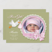 Es ist ein Mädchen! Custom New Baby Ankündigung (Vorne/Hinten)