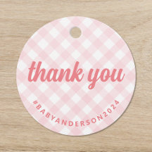 Es ist ein Mädchen Danke Gingham Baby Dusche