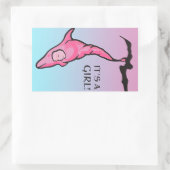 Es ist ein Mädchen! (Delfincoon) Rechteckiger Aufkleber (Tasche)