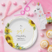 Es ist ein Mädchen! Dusche für Sonnenblumen Pappteller (Party)