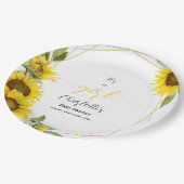 Es ist ein Mädchen! Dusche für Sonnenblumen Pappteller (Schrägansicht)