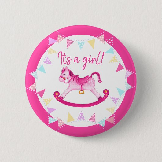 Es ist ein Mädchen Dusche Geschlecht enthüllt Hobb Button (Vorderseite)