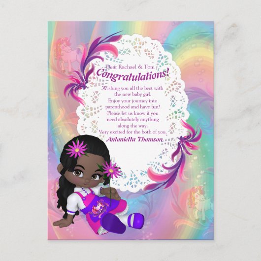 Es ist ein Mädchen - ein Süsse-Pie Postkarte (Vorderseite)