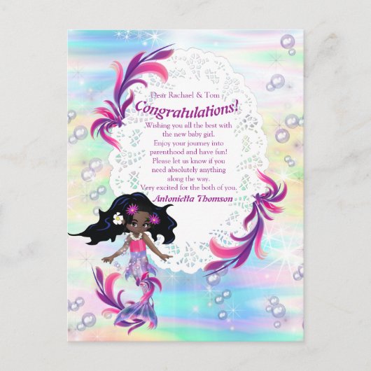 Es ist ein Mädchen - eine Babyfrau Postkarte (Vorderseite)