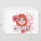 Es ist ein Mädchen, eine rosa Blume, ein kleines M Ankündigung (Vorderseite)