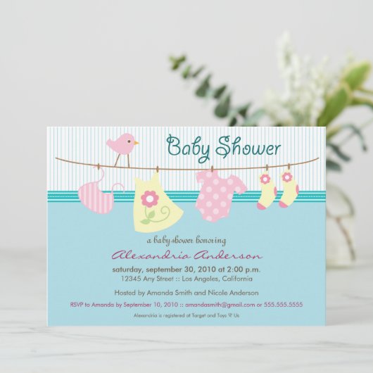 Es ist ein Mädchen! Einladung (Stehend Vorderseite)