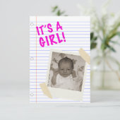 Es ist ein Mädchen Einladung (Stehend Vorderseite)