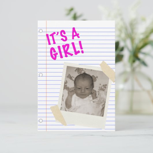 Es ist ein Mädchen Einladung (Stehend Vorderseite)