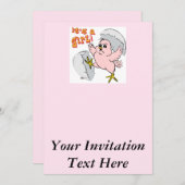 Es ist ein Mädchen! Einladung (Vorne/Hinten)