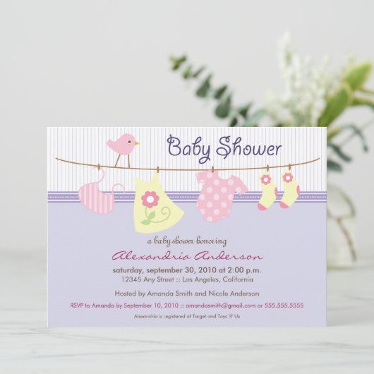 Es ist ein Mädchen! Einladung (Stehend Vorderseite)