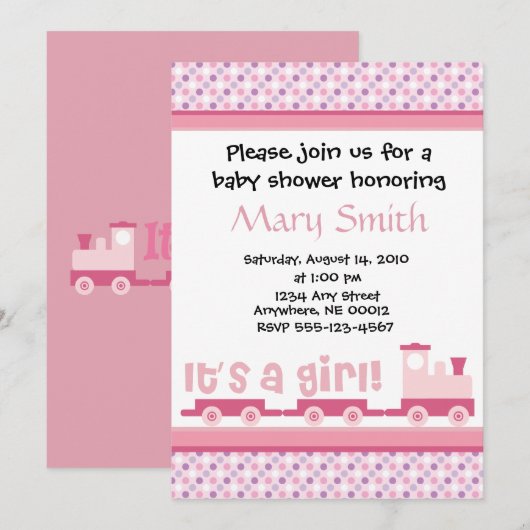 "Es ist ein Mädchen!" Einladung (Vorne/Hinten)