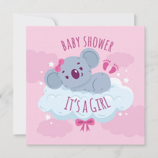 Es ist ein Mädchen Einladung (Vorderseite)