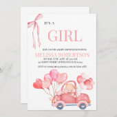 Es ist ein Mädchen! Einladung (Vorne/Hinten)