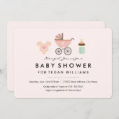 Es ist ein Mädchen | Einladung der Babydusche (Vorne/Hinten)