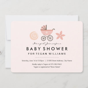Es ist ein Mädchen   Einladung der Babydusche