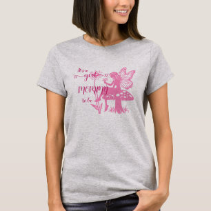 Es ist ein Mädchen! Fairy Pilz und Blumen werdende T-Shirt