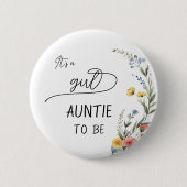 Es ist ein Mädchen! Farbenreiche Wildblume Button (Vorderseite)