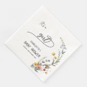 Es ist ein Mädchen! Farbige Wildblume Kinderdusche Serviette (Ecke)