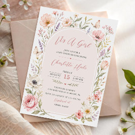 Es ist ein Mädchen: Florale Babyparty Einladung