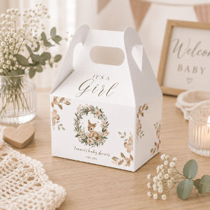 Es ist ein Mädchen Florale Hirsch Baby Shower Gesc Geschenkschachtel