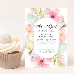 Es ist ein Mädchen Florales Babyshower-Einladung Einladung